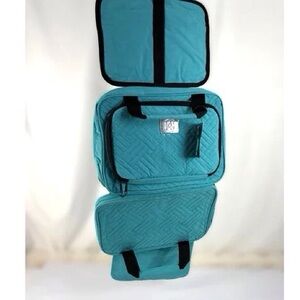 BANG & Carlsen 🐈 NWT Travel Toiletry Bag Teal Blue Compartments
